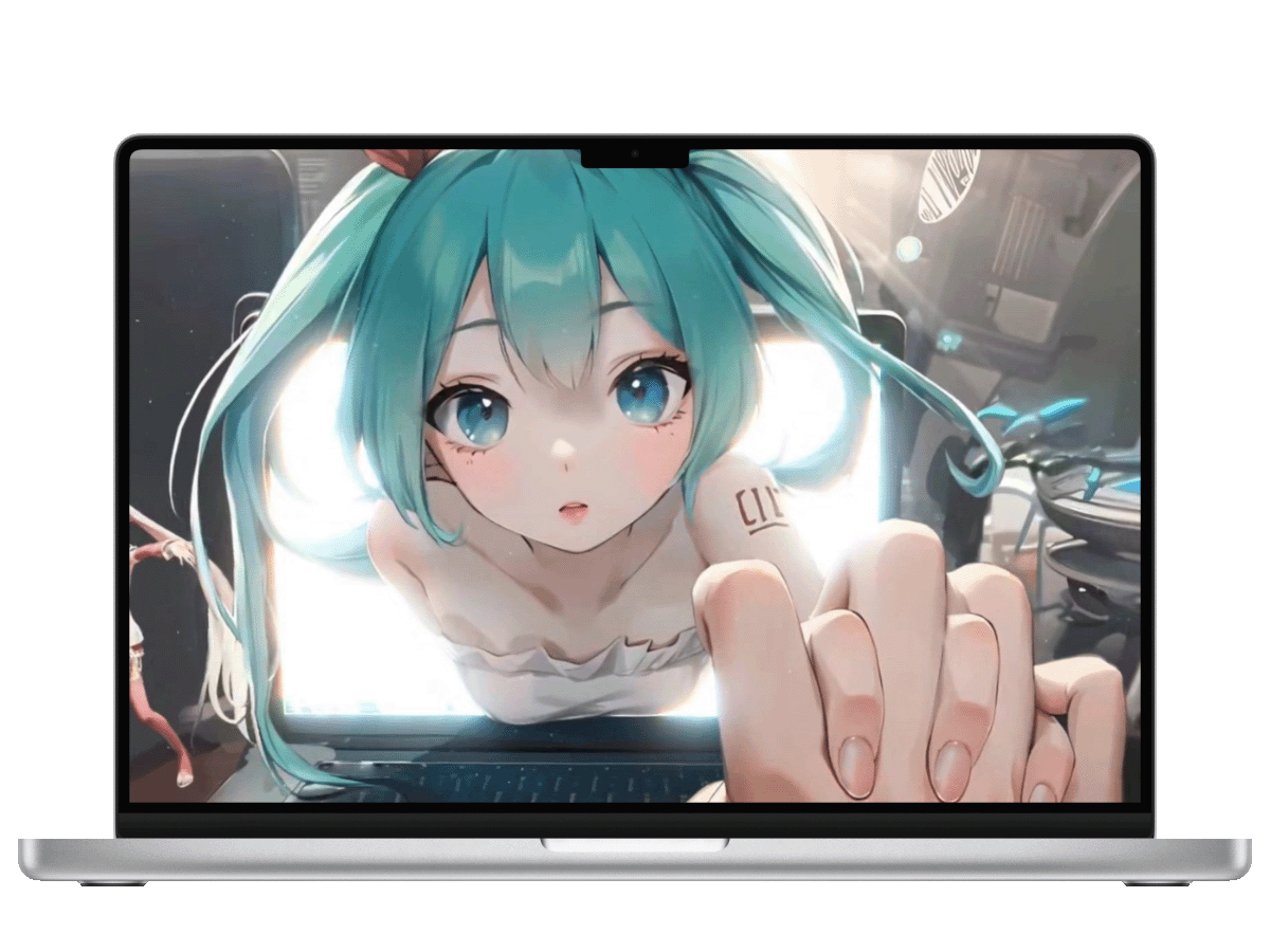 初音未来如同穿越屏幕,从电脑中优雅地步出,跃然于现实世界之中。