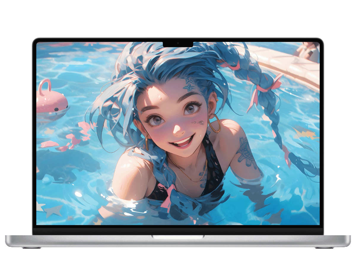 金克丝泳池派对惊艳瞬间，超高清4K壁纸。