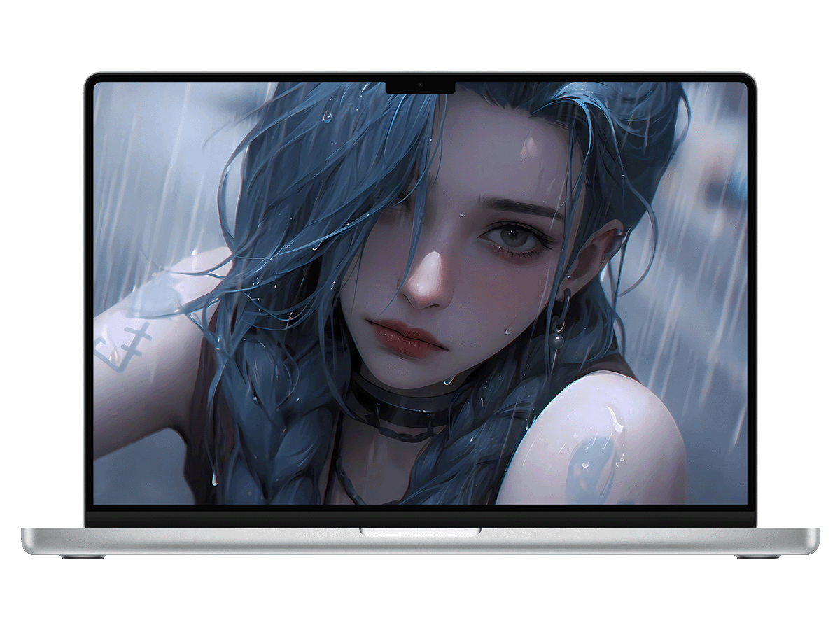 雨幕中的金克丝，4K壁纸映照孤寂身影