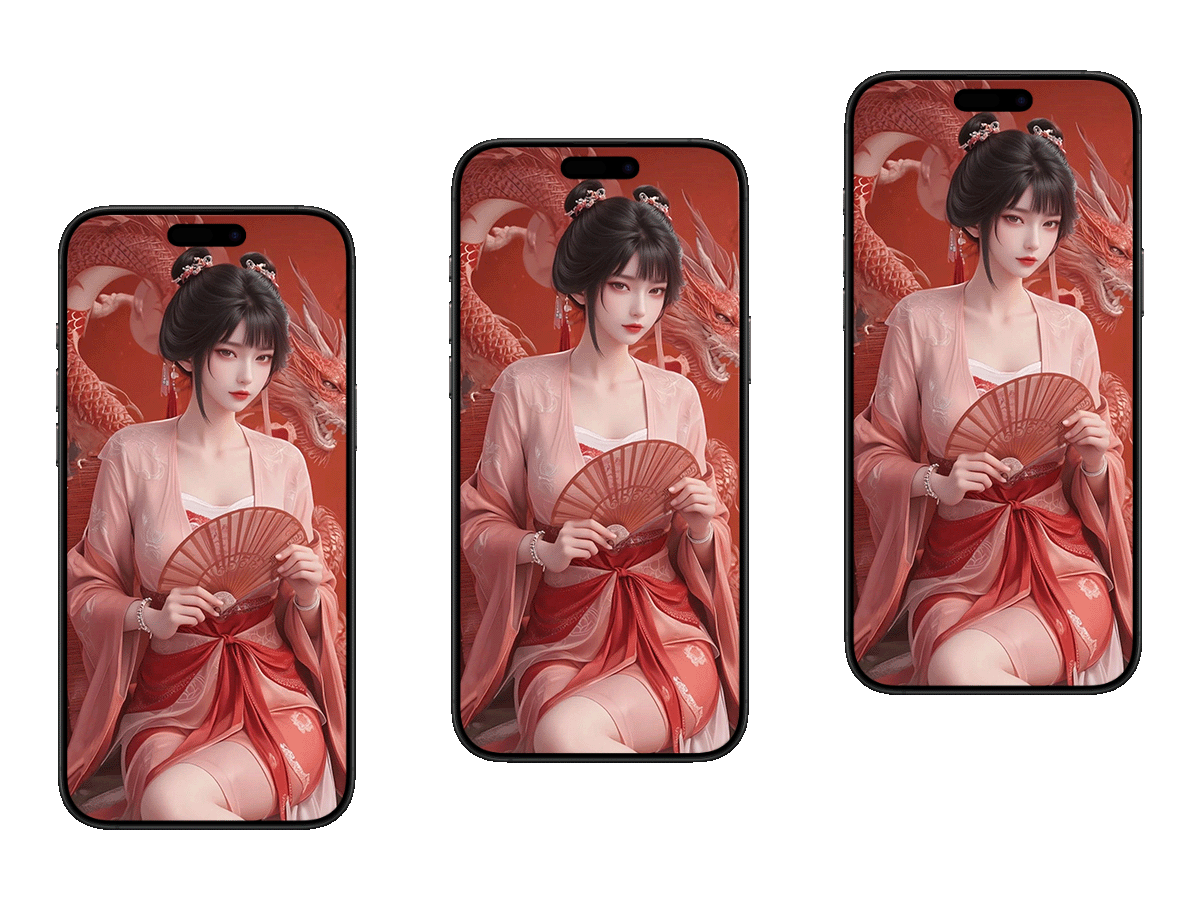 剑来 稚圭红妆与龙影-国风少女的古典风姿 手机壁纸