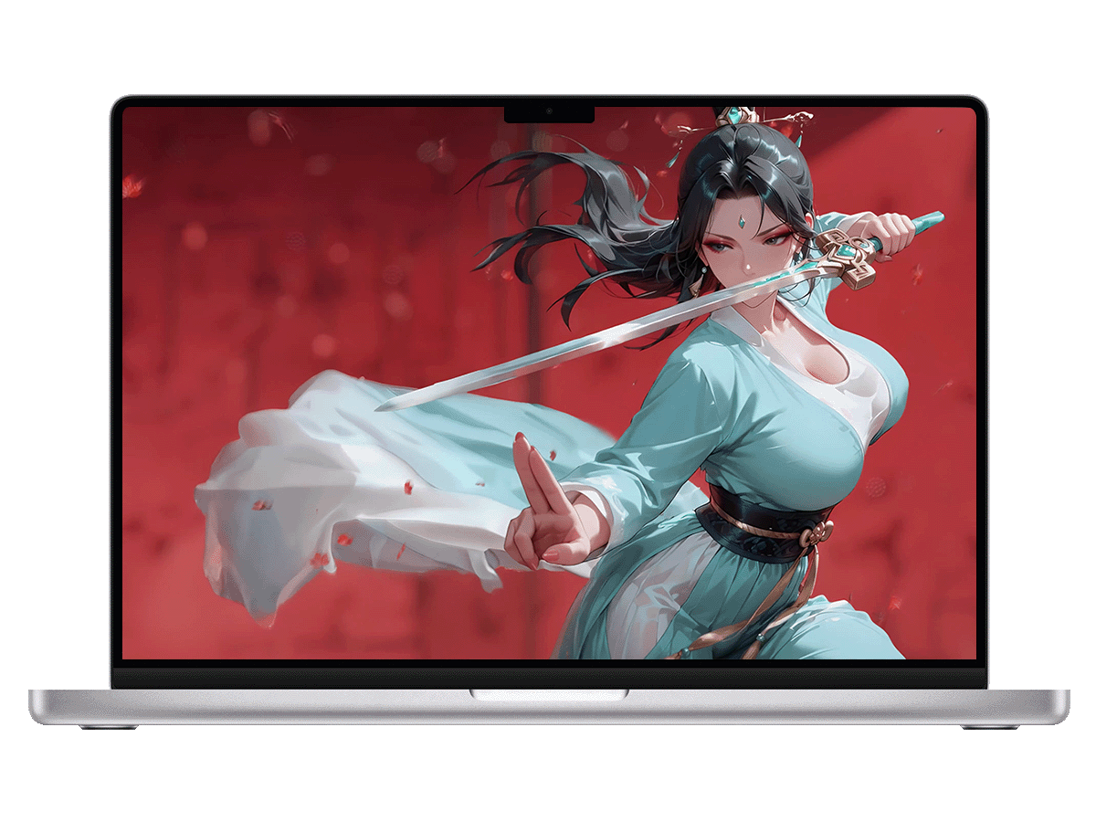 侠女风姿-红墙前的一剑惊鸿 电脑动态壁纸