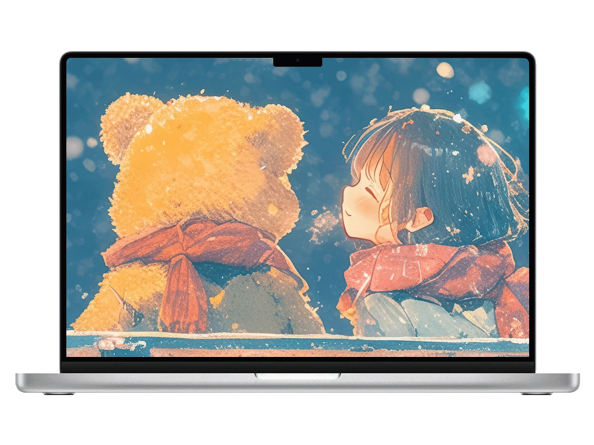 女孩与熊-藏在雪天里的治愈故事 电脑壁纸