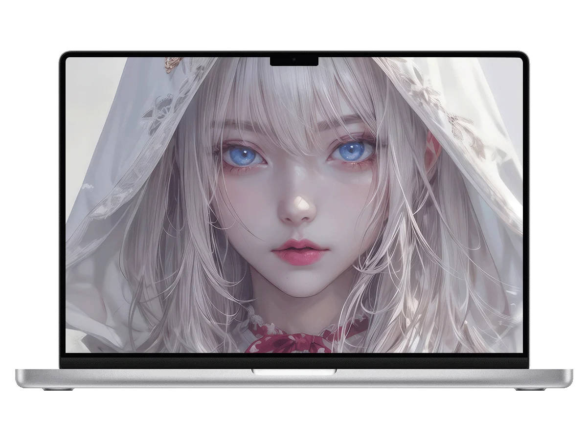 兜帽轻掩，银发少女的梦幻侧颜 电脑壁纸