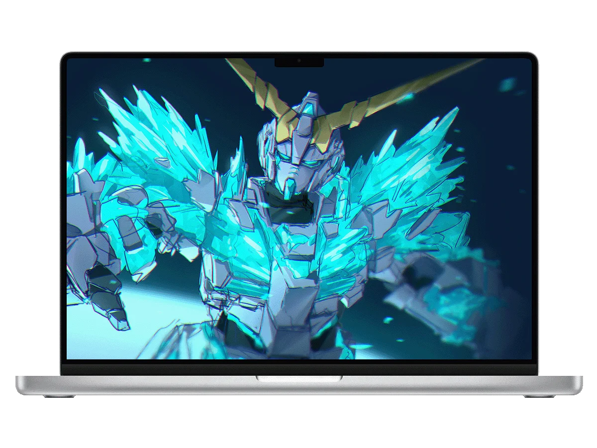 机甲战士-冰晶覆身,于深蓝中蓄势待发 电脑壁纸